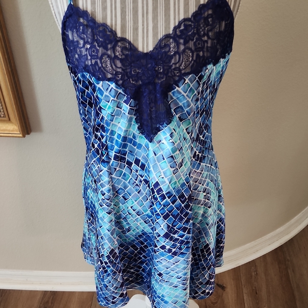 Victoria Secrets Blue Chemise Slip Nightgown